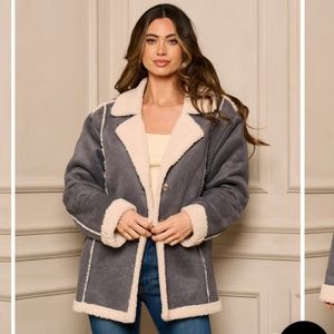 NWOT Women's Gray and Cream Jacket